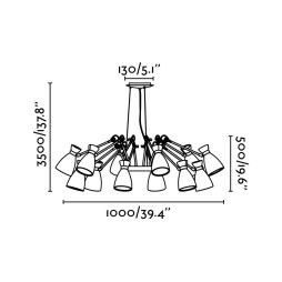 Colgante Retro 12 luces cobre Faro